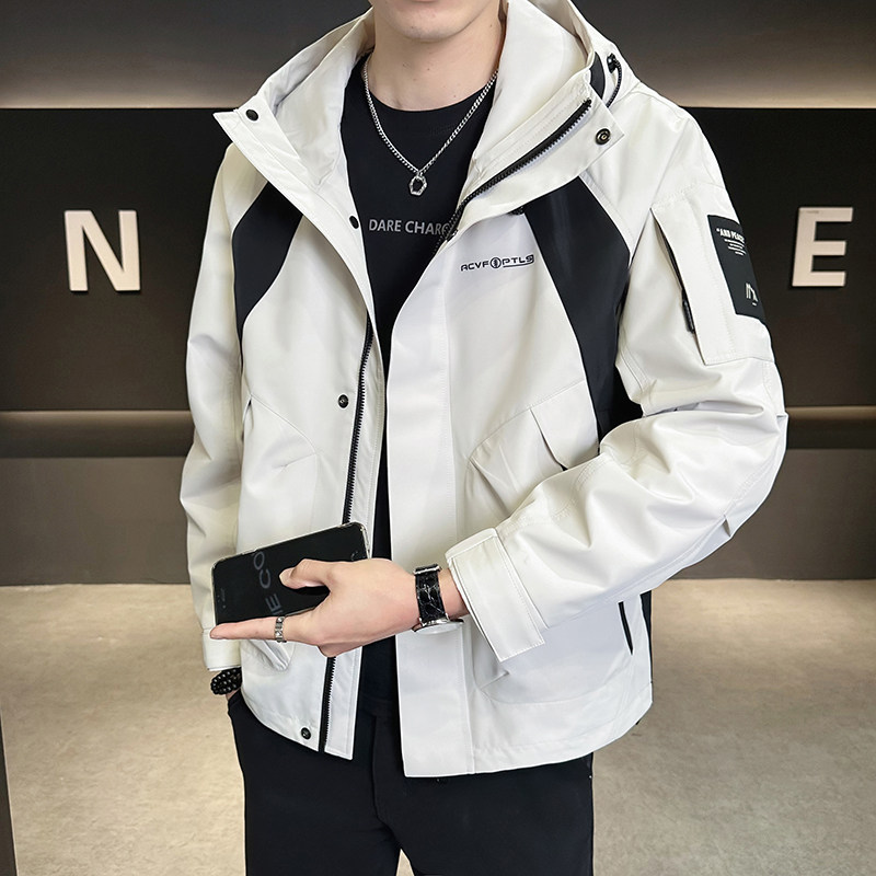 @店主风-冲锋衣春秋季新款工装连帽长袖夹克外套113-P135图片