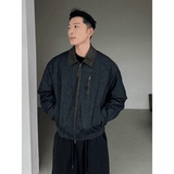 网图@标50美式风格牛仔外套拼接羽绒服潮流男翻领领YR899-P205，男装工装外套，电商D246