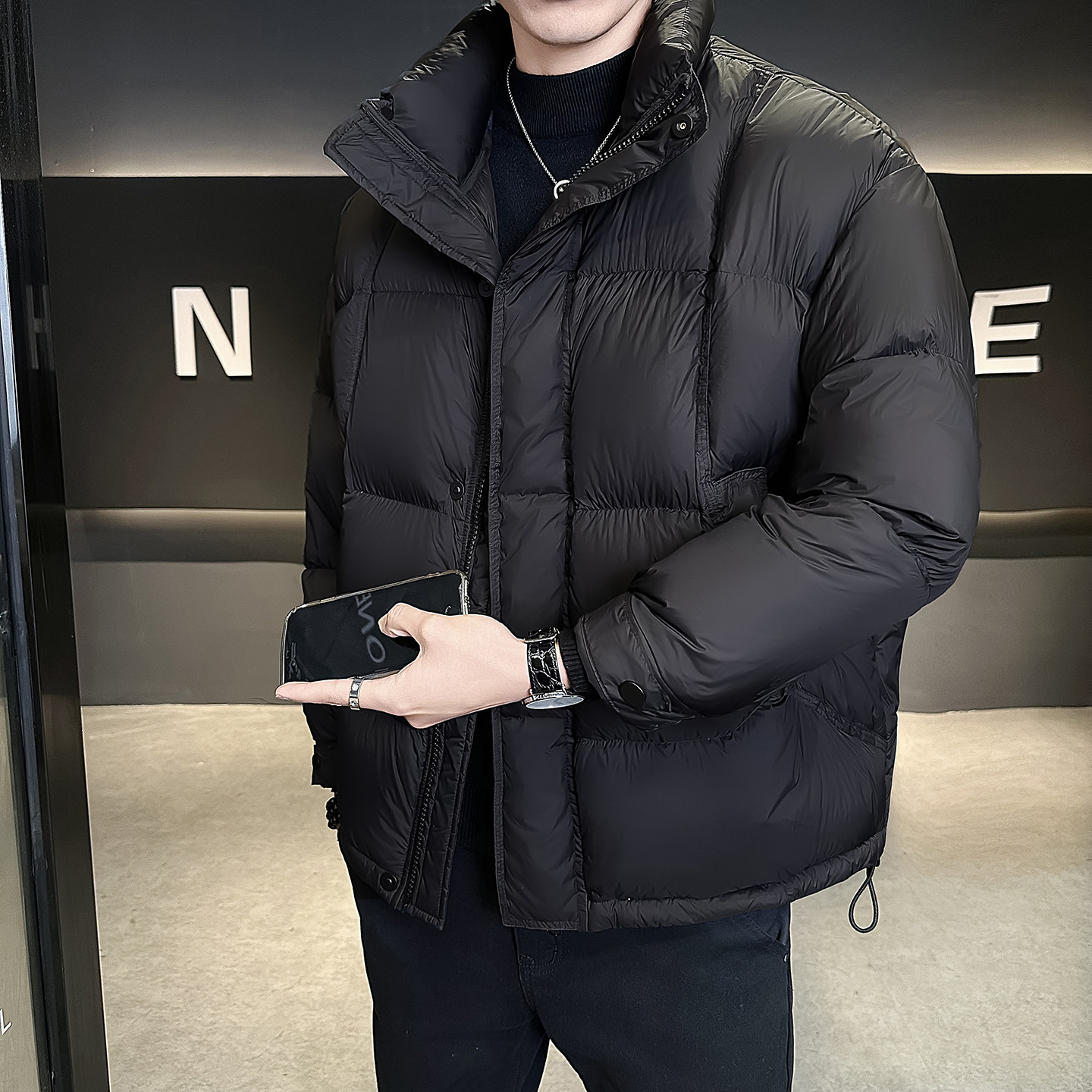 @新标90-云朵泡芙3.0外套羽绒服潮流连帽男上衣8525-P290，男装羽绒服，电商D246