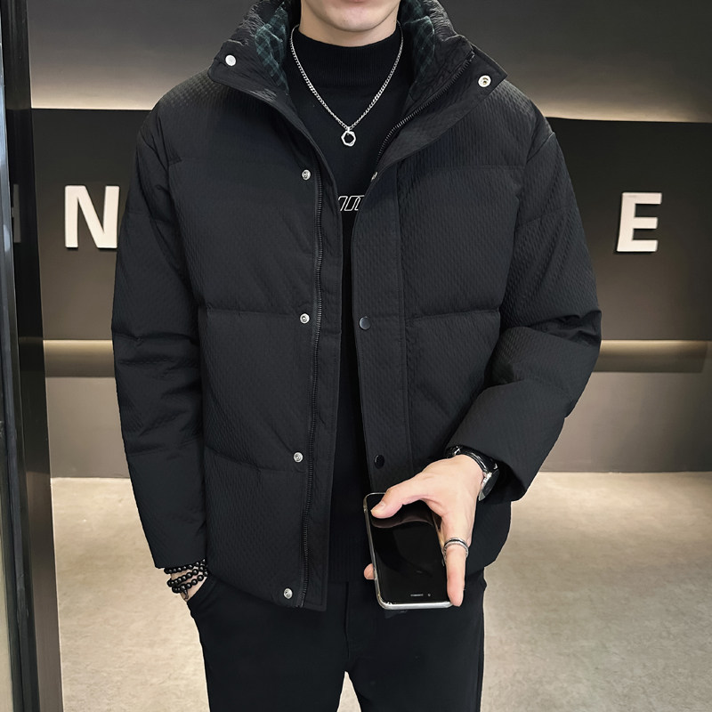 @店主风-定制面料2024新款白鸭绒工装拼接立领羽绒服男78901-P185,男装羽绒服,电商D246