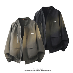 平铺3D-2026春秋新款 男士外套定制棒球领工装夹克男1908-P95图片