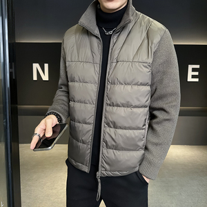 @新标90-冬新款轻薄外套羽绒服针织拼接潮流男上衣AW126-P210图片