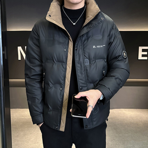 @标 有报告 肌理感白鸭绒羽绒服拼色男外套1052-P150图片