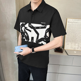 @店主2025夏季冰感纯棉拼接设计感短袖T恤polo衫25506-P58，男装Polo衫，电商D246