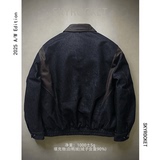 网图@标50美式风格牛仔外套拼接羽绒服潮流男翻领领YR899-P205，男装工装外套，电商D246