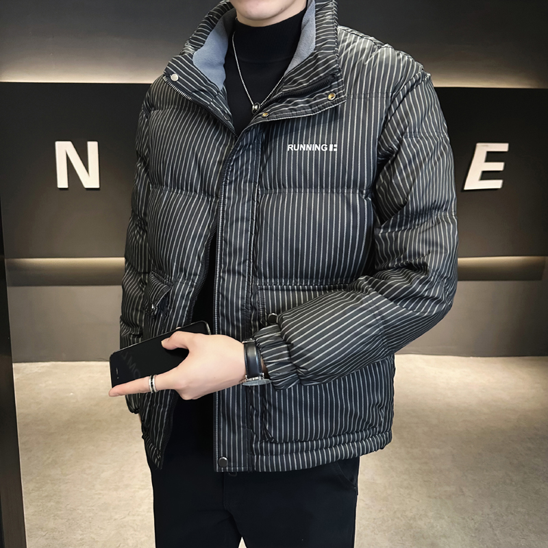 @店主风-大免洗皮面料冬白鸭绒立领羽绒服潮流男668-特P125，男装羽绒服，电商D246