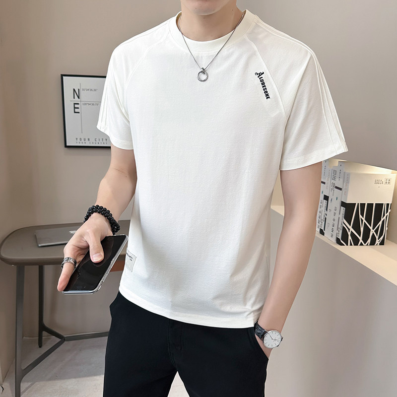 @店主2025新款设计男士高克重圆领短袖T恤半袖6682-P48,男装T恤,电商D246