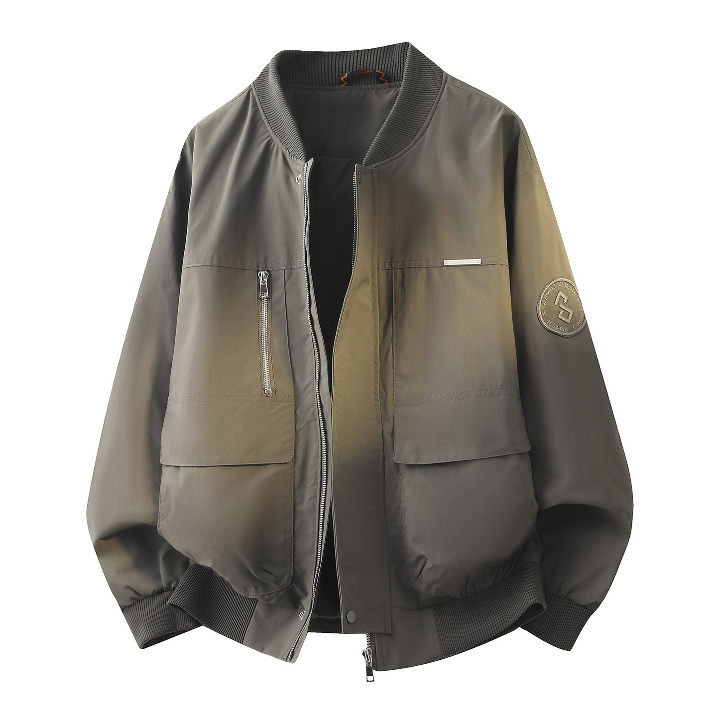 平铺3D-2026春秋新款男士外套定制棒球领工装夹克男1908-P95，男装夹克，电商D246