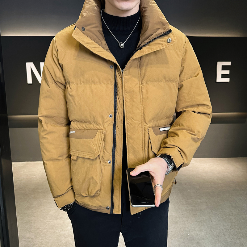 @店主风-大白鸭绒拼接羽绒服男立领拼色YR918-P180，男装羽绒服，电商D246