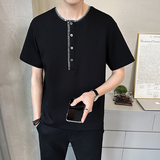 原版面料果冻双面空气层享利领男士高克重短袖T恤半袖T531-P48，男装T恤，电商D246