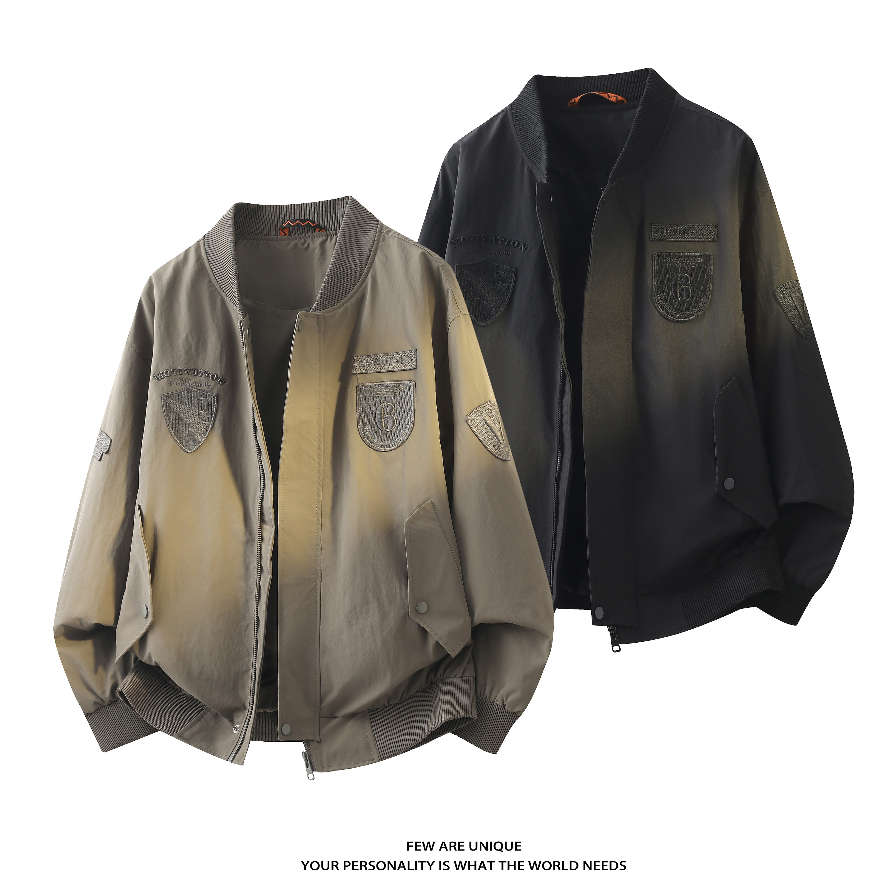 平铺3D-2026春秋新款男士外套定制棒球领工装夹克男1907-P95,男装夹克,电商D246