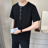 原版面料果冻双面空气层享利领男士高克重短袖T恤半袖T531-P48，男装T恤，电商D246