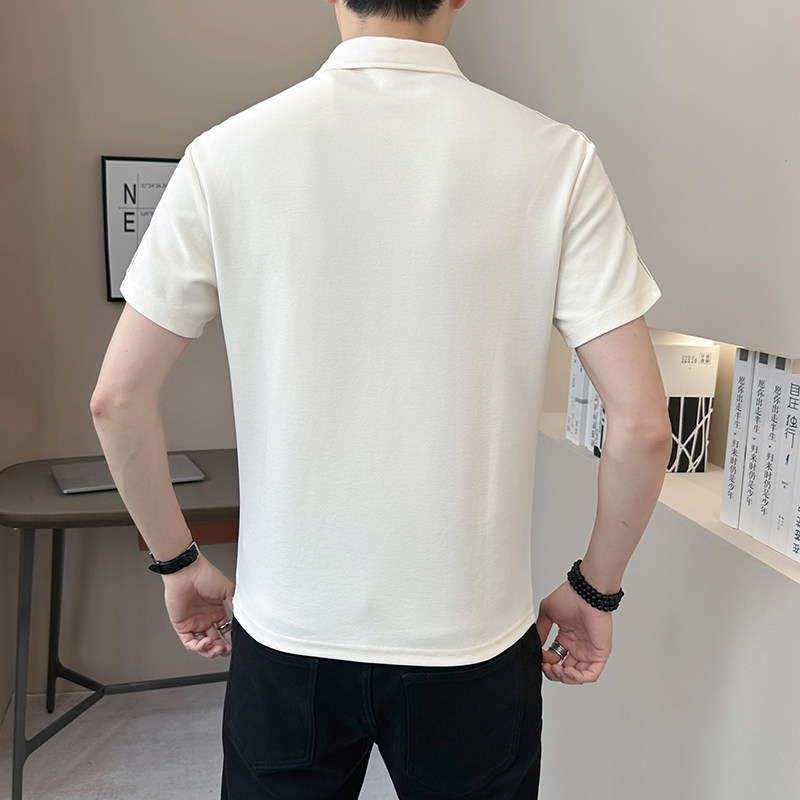 新面料轻奢高级男士设计感polo杉短袖T恤半袖8812-P50,男装T恤,电商D246