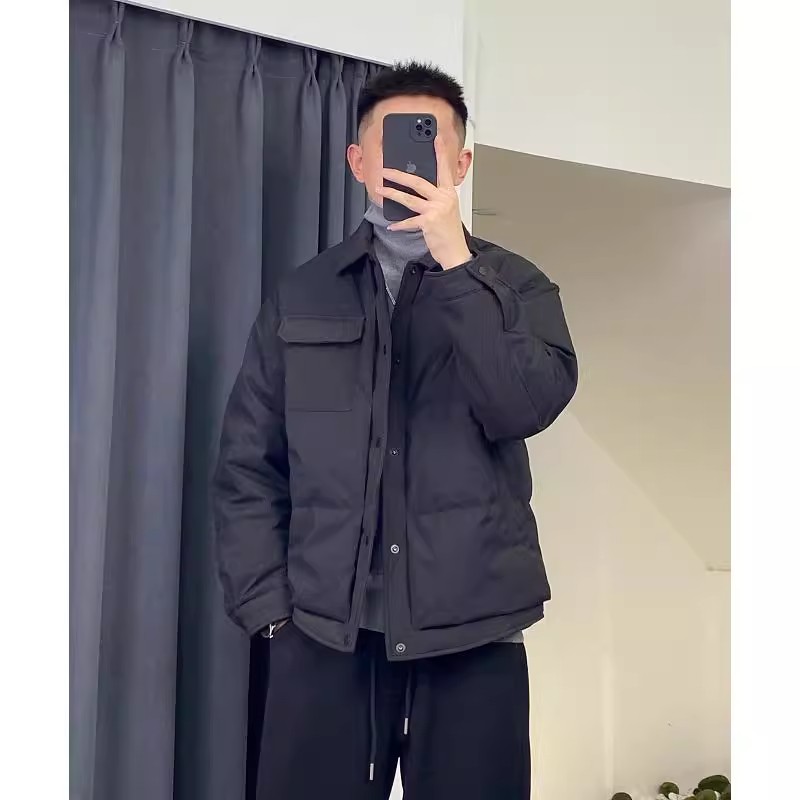 @新标有报告网图慎用羽绒服拼接男外套YR885-P195,男装羽绒服,电商D246
