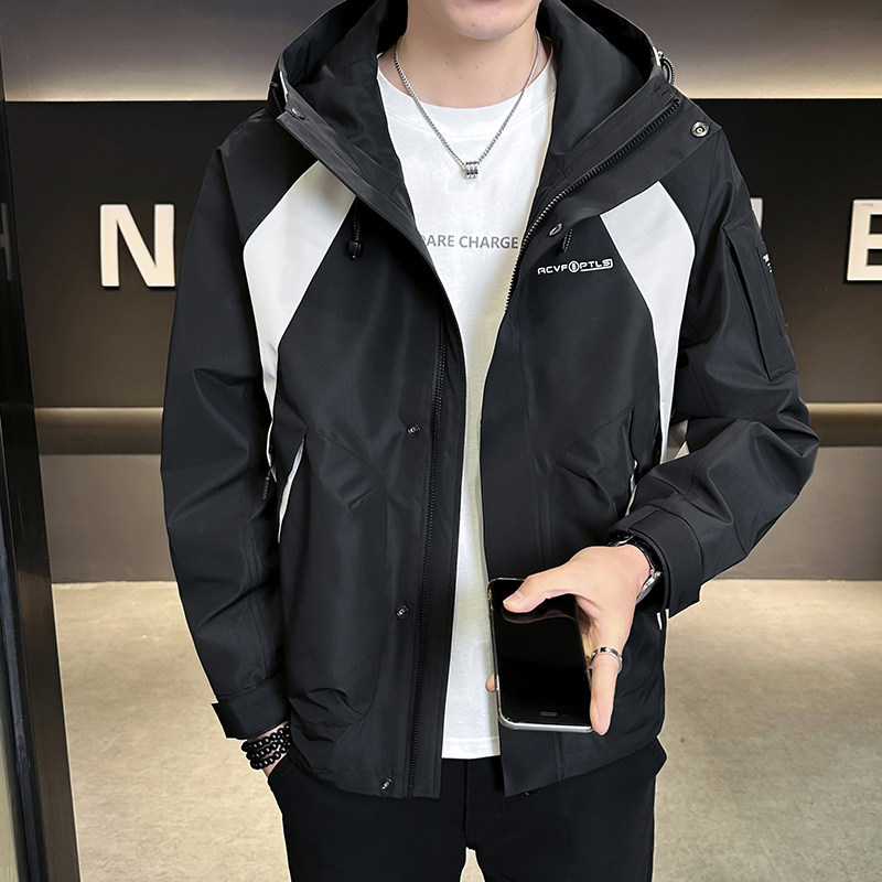 @店主风-冲锋衣春秋季新款工装连帽长袖夹克外套113-P135,男装夹克,电商D246