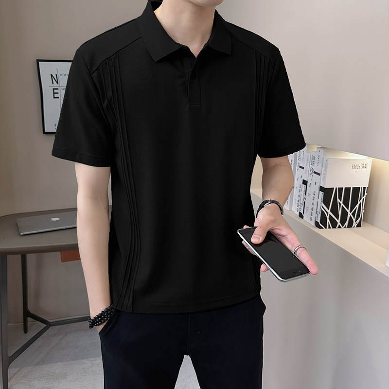 新面料轻奢高级男士设计感polo杉短袖T恤半袖82227-P55,男装T恤,电商D246