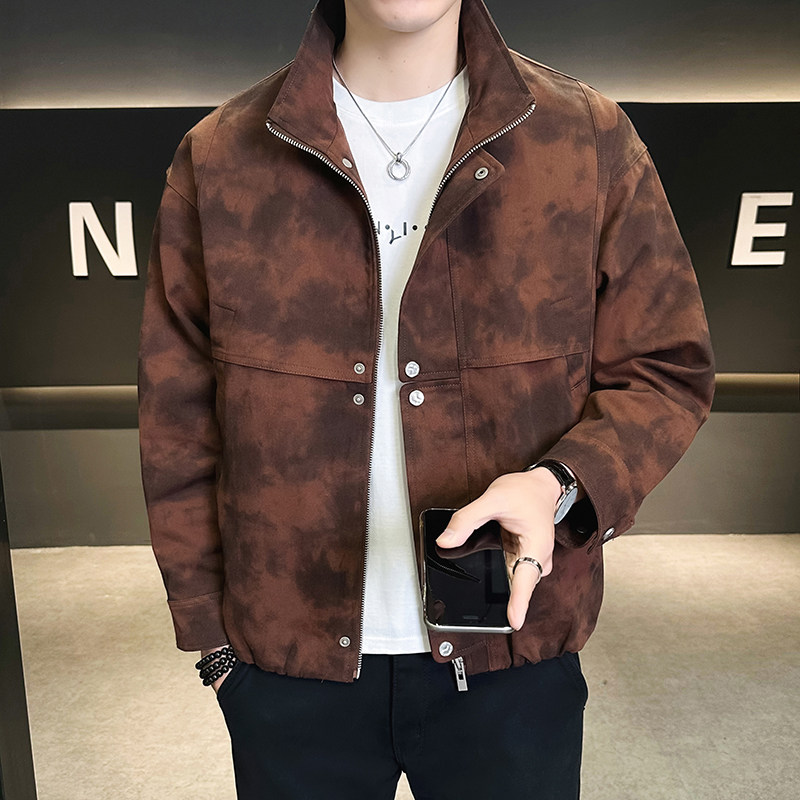 @店主-2025春装抖音男士扎染特殊面料工装夹克外套25803-P145,男装夹克,电商D246