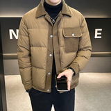 @新标90-美式新款外套羽绒服假两件拼接潮流男上衣8322-特P120，男装羽绒服，电商D246