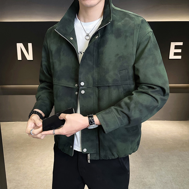@店主-2025春装抖音男士扎染特殊面料工装夹克外套25803-P145,男装夹克,电商D246