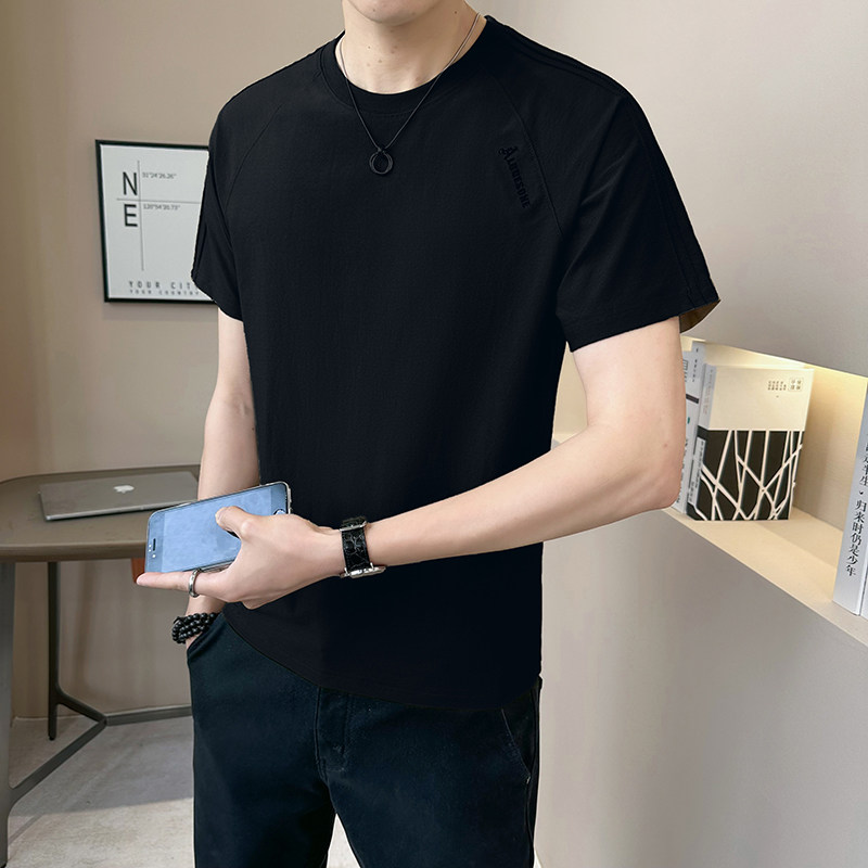 @店主2025新款设计男士高克重圆领短袖T恤半袖6682-P48,男装T恤,电商D246