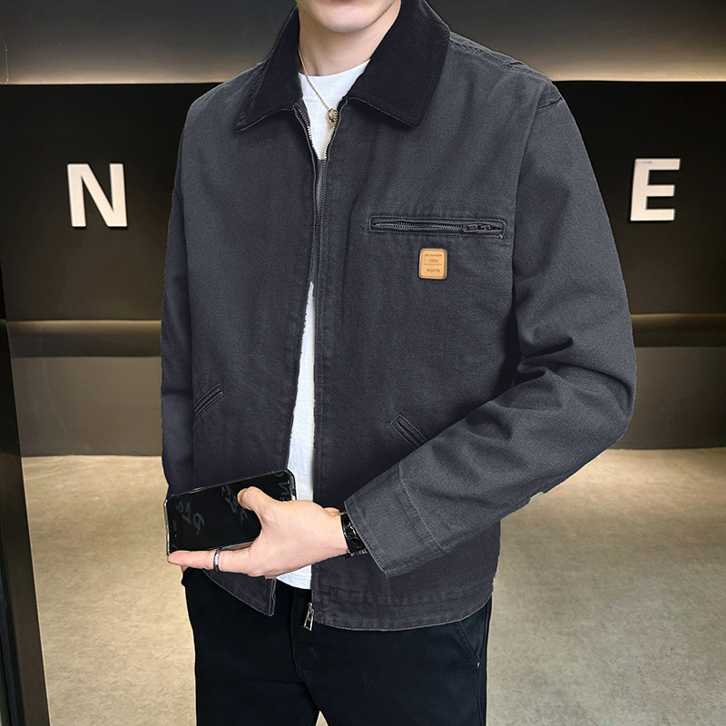 美式复古男士翻领撞色底特律水洗工装巴恩夹克外套JK153-P105,男装夹克,电商D246