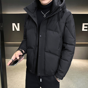 @新标有报告白鸭绒连帽羽绒服潮流男外套YR886-P220