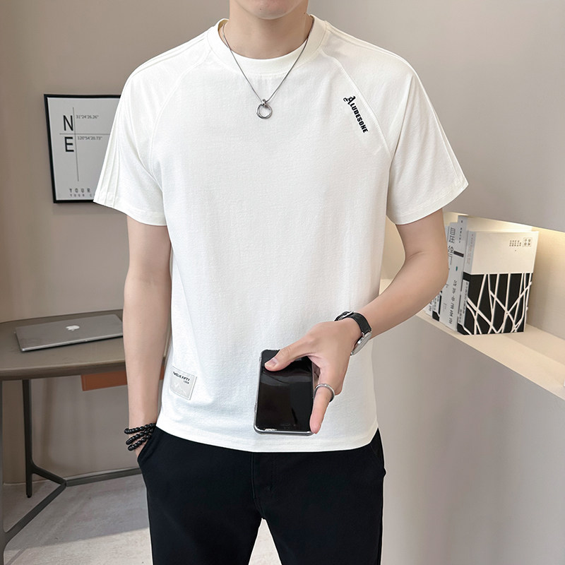 @店主2025新款设计男士高克重圆领短袖T恤半袖6682-P48,男装T恤,电商D246