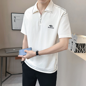 新面料轻奢高级男士设计感polo杉短袖T恤半袖8812-P50图片