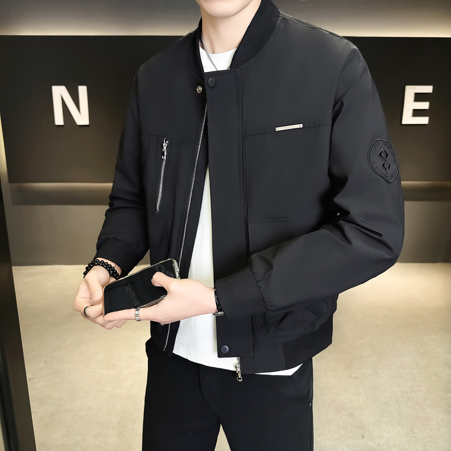 2026春秋新款 男士外套定制棒球领工装夹克男1908-P95图片