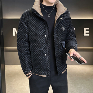 @店主风-满印冬新款白鸭绒皮衣羽绒服潮流男35005-P185图片