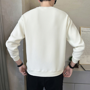 @店主风 特殊面料条纹男针织长袖卫衣圆领外套6871-P68图片