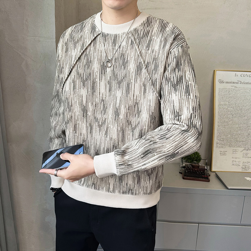 @店主高级感定织废土风针织长袖卫衣圆领外套8825-P78,女装短外套,电商D246