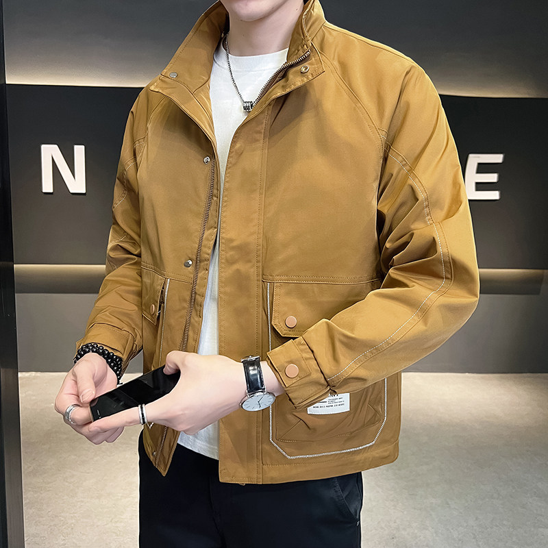 @店主风-抖音设计感春秋季工装立领长袖夹克外套JK108-P85,男装夹克,电商D246
