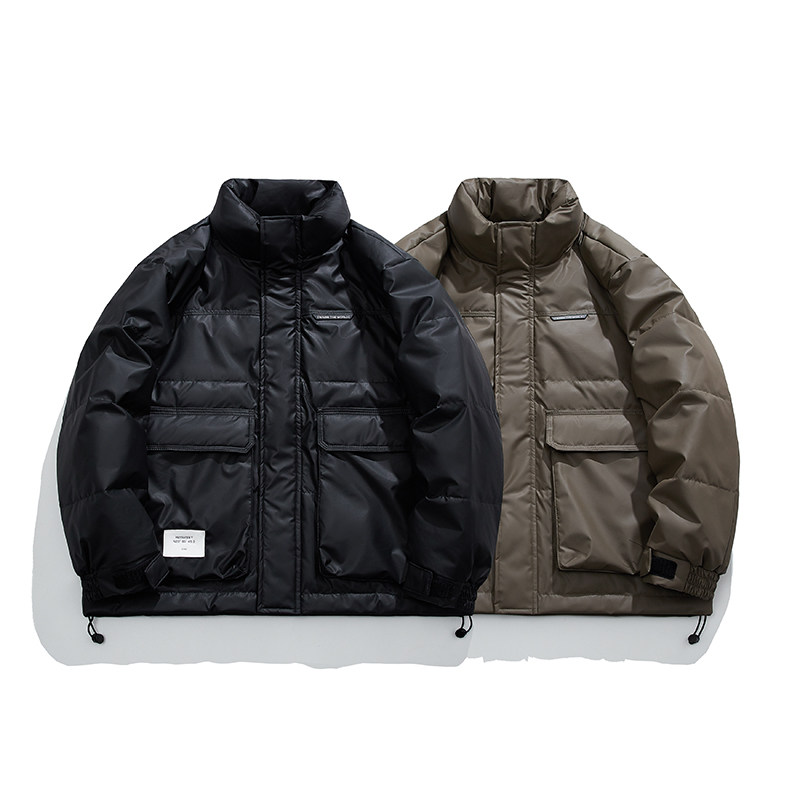 @平铺白底-大免洗皮面料冬外套立领羽绒服潮流男8622-P100，男装羽绒服，电商D246