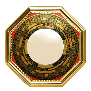 桃木大门创意白玉葫芦凸面镜 凸镜凹镜八卦镜玻璃镜子家用门厅中式