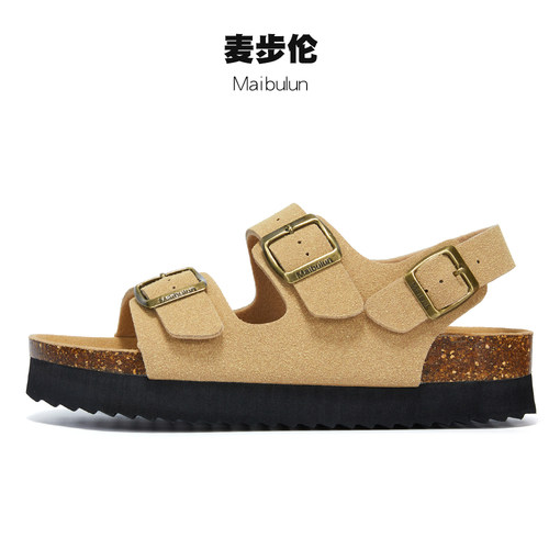 麦步伦勃肯沙滩凉鞋情侣平底夏季