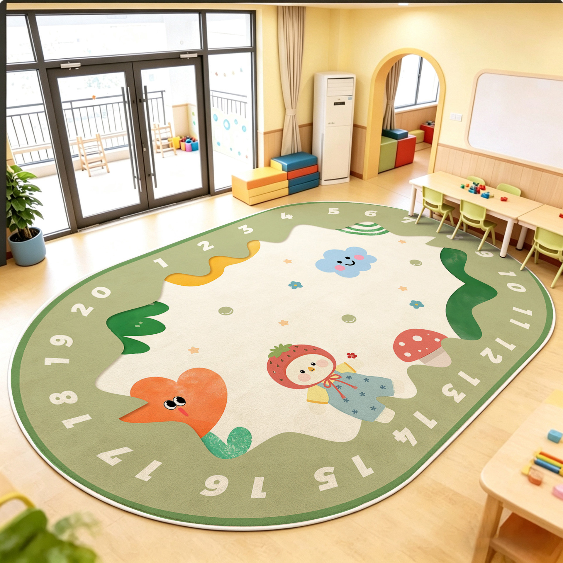 幼儿园早教游戏垫卡通启蒙活动地垫绘本馆早教中心教室阅读地毯