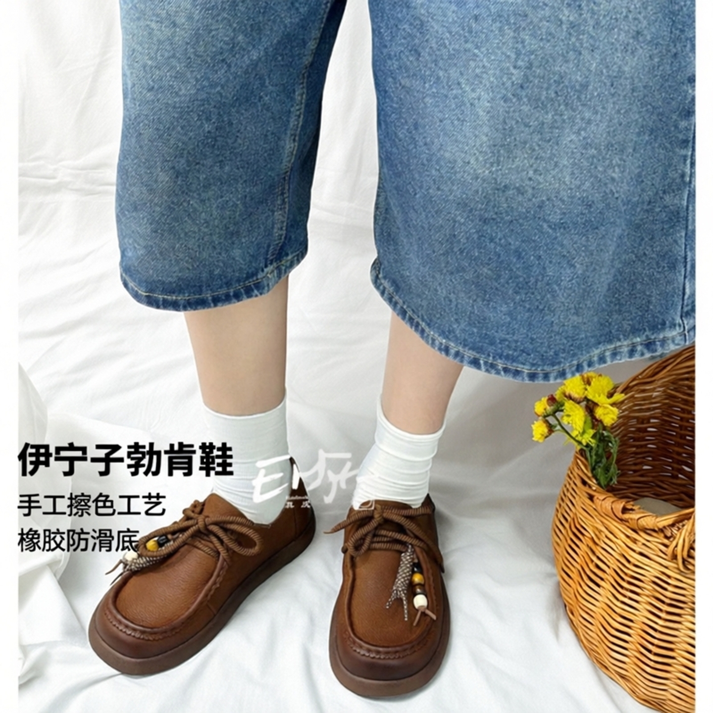 头层牛皮复古勃肯鞋女