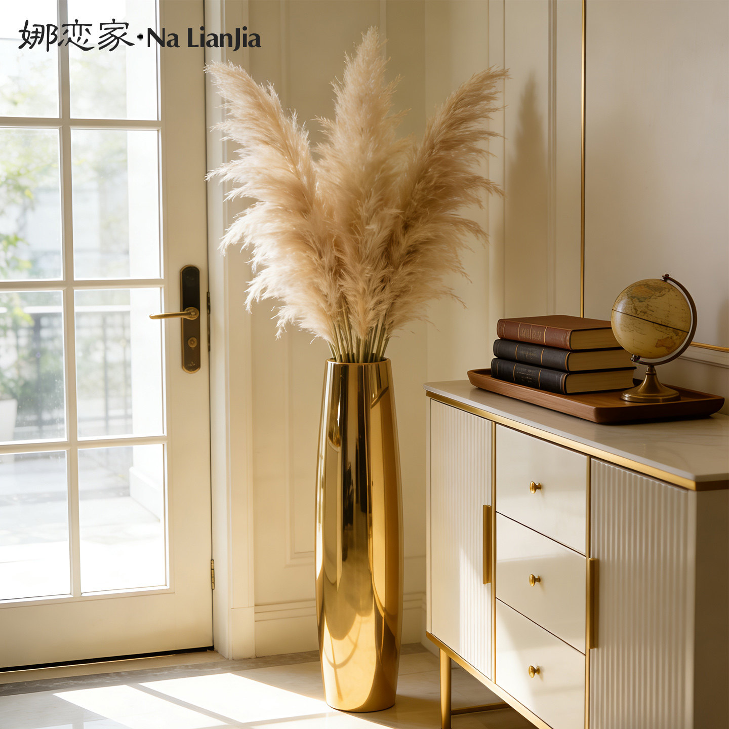 极简新中式仿真花轻奢大平层客厅落地大花瓶玄关装饰品电视柜摆件,家居饰品,仿真花/假花,淘宝优惠券,粉丝福利购,淘宝优惠卷
