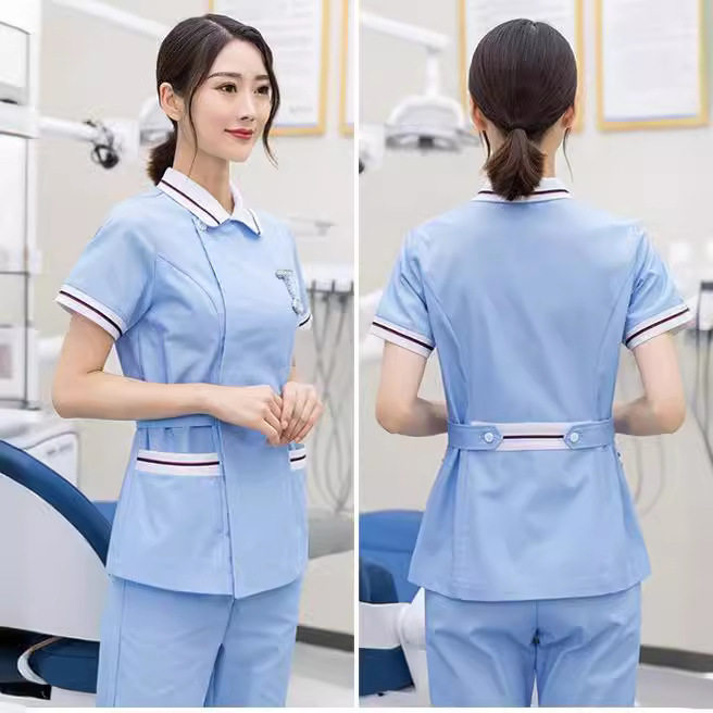 护士服短袖女款夏季薄分体套装美容院月子医护专业医美工作服大码
