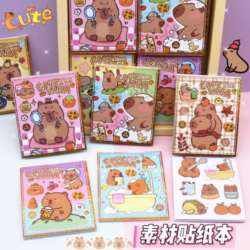 卡皮巴拉手账素材贴纸本创意DIY装饰和纸切模贴画幼儿园小奖品