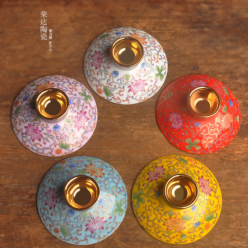 问艺斋玻璃盖碗陶瓷盖子茶碗单盖