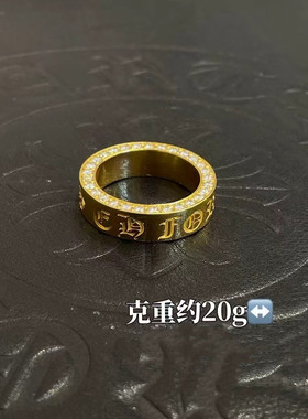 深圳水贝999足金镶嵌克罗心戒指女黄金戒指指环送女友老婆礼物