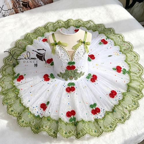 樱桃萝卜蓬蓬裙芭蕾舞蹈儿童芭蕾舞裙艺澍舞蹈服可定制演出服装