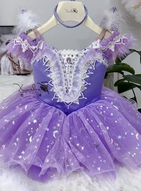 芭蕾tutu裙定制紫色玩具猫变奏芭蕾舞裙演出服来图定制