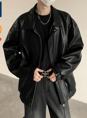 GENIOLAMODE皮衣外套男美式机车25冬季加绒男装痞帅飞行员夹克男