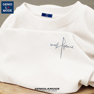 简约t恤纯棉宽松打底衫 夏季 冰丝防晒T恤 男款 GENIOLAMODE白色短袖