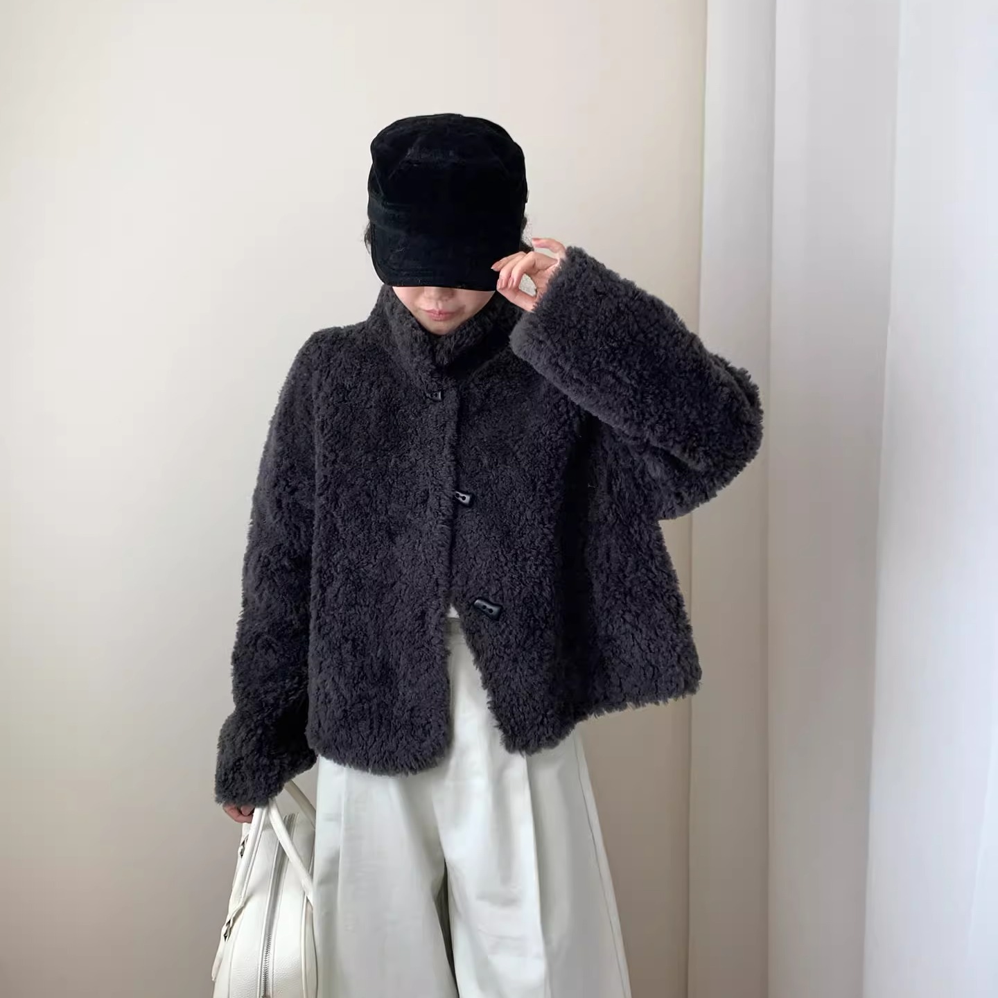 绵羊毛韩系羊剪绒皮毛一体皮草