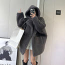 小个子羊羔毛颗粒羊剪绒连帽皮草外套女 泰迪大衣短款 2025冬季 新款