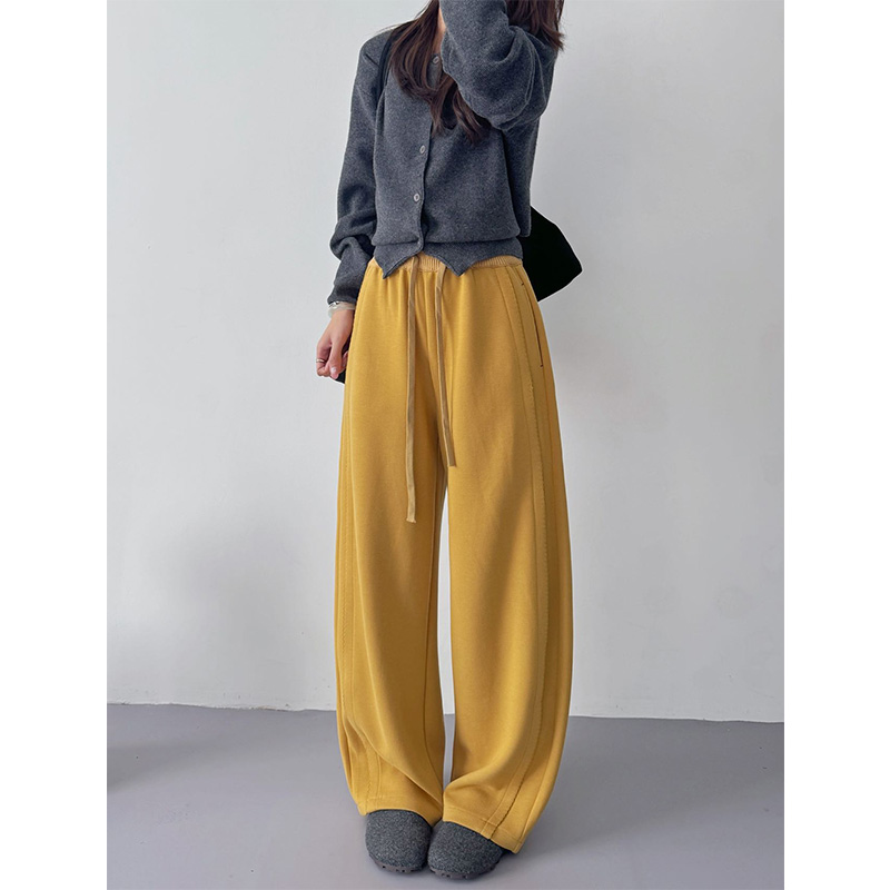 裤子2025新款今年流行爆款时尚洋气高腰宽松垂感阔腿裤加绒休闲裤